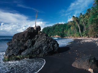 Anse Couleuvre volcanic beach Martinique French Caribbean