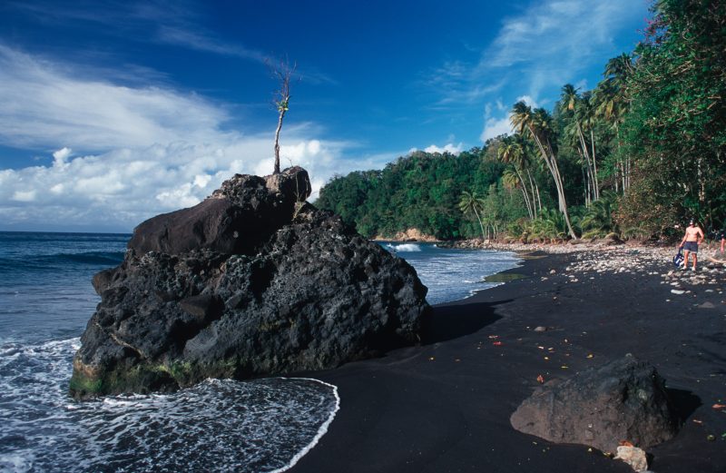 Anse Couleuvre volcanic beach Martinique French Caribbean