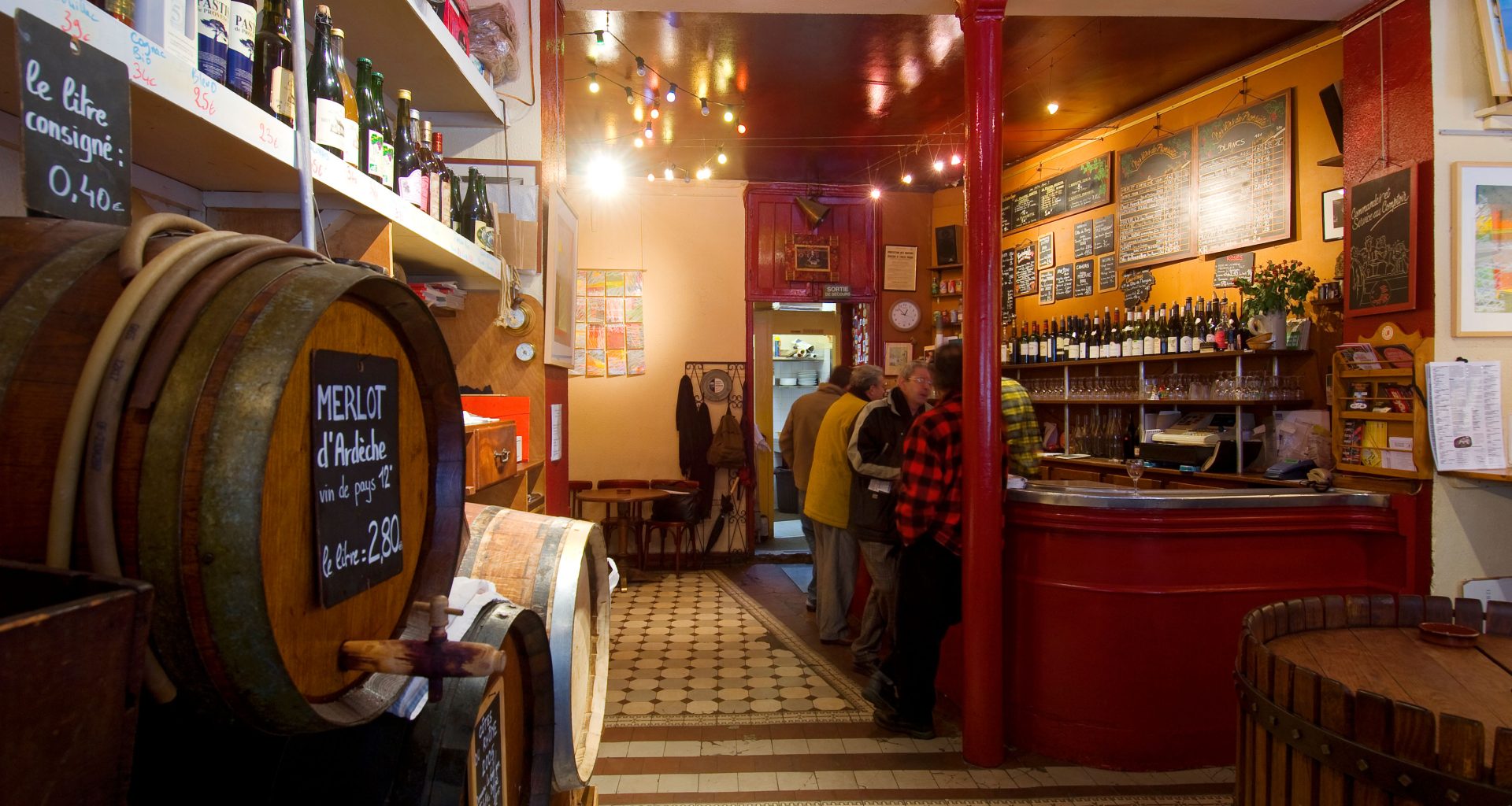 France, Paris, Le Baron Rouge wine bar in Rue Theophile Roussel