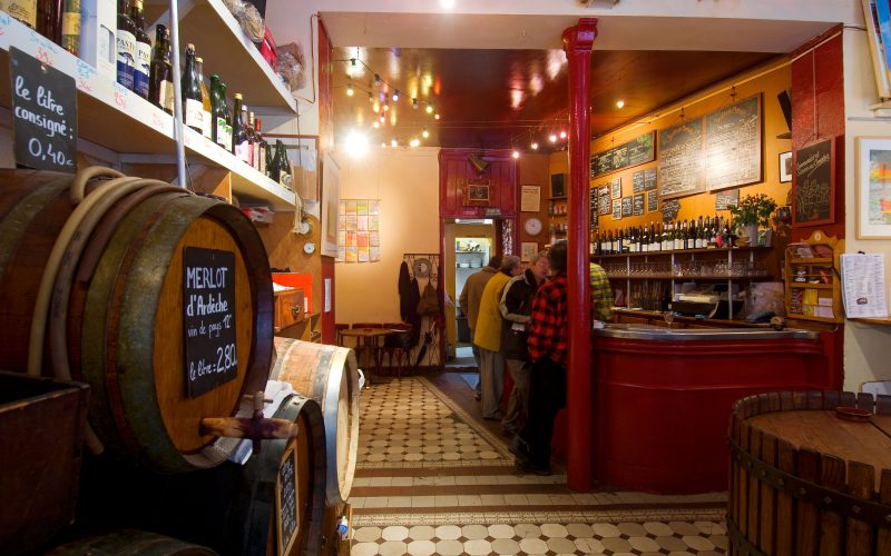 France, Paris, Le Baron Rouge wine bar in Rue Theophile Roussel