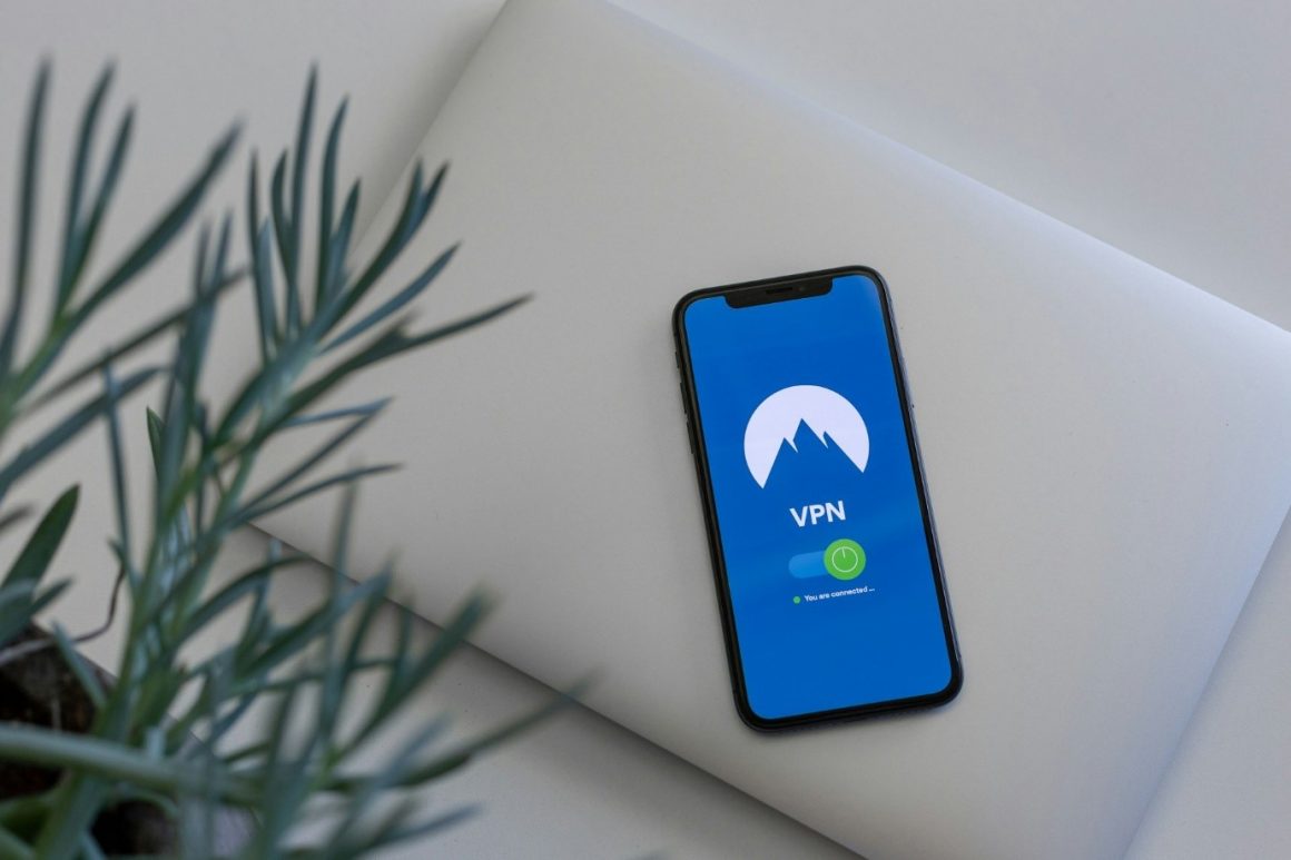 A smartphone protected by NordVPN. 