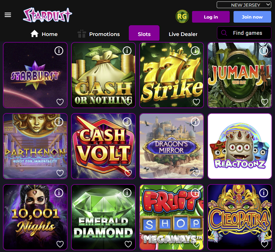 Casino sites in NJ - Stardust New Jersey Casino