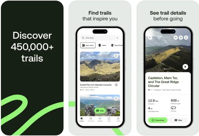 AllTrails app Hike, Run Walk