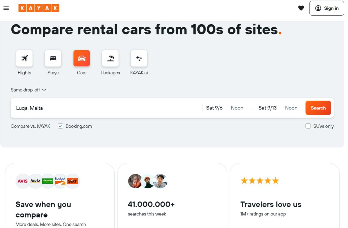 KAYAK Car Rentals