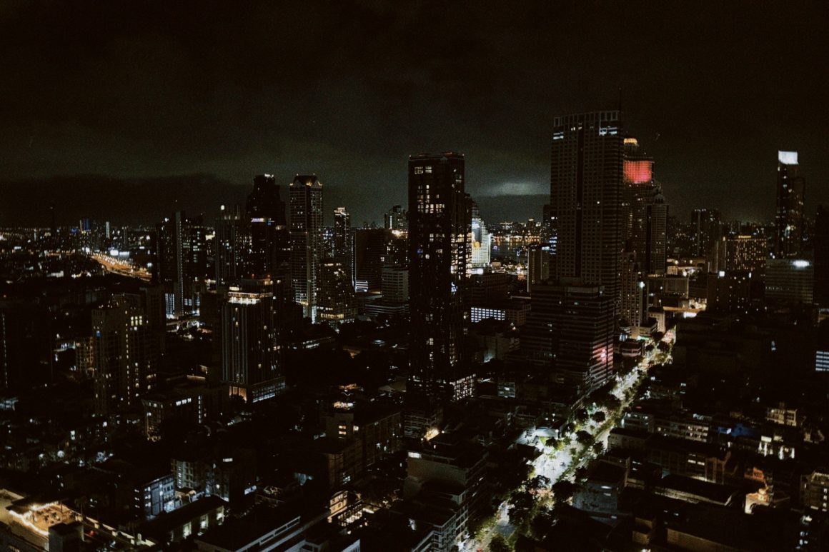 Night view of Bangkok from Vanilla Sky