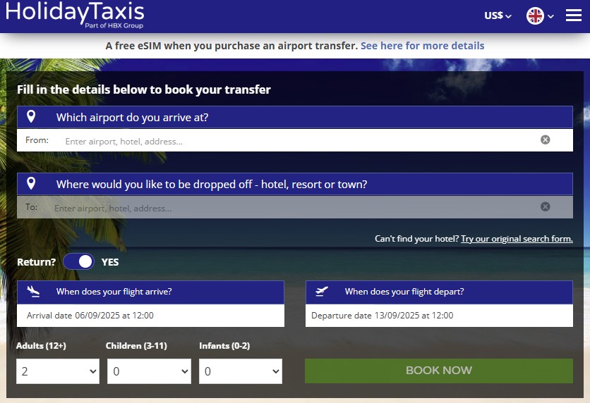 holidaytaxis budget transfer service