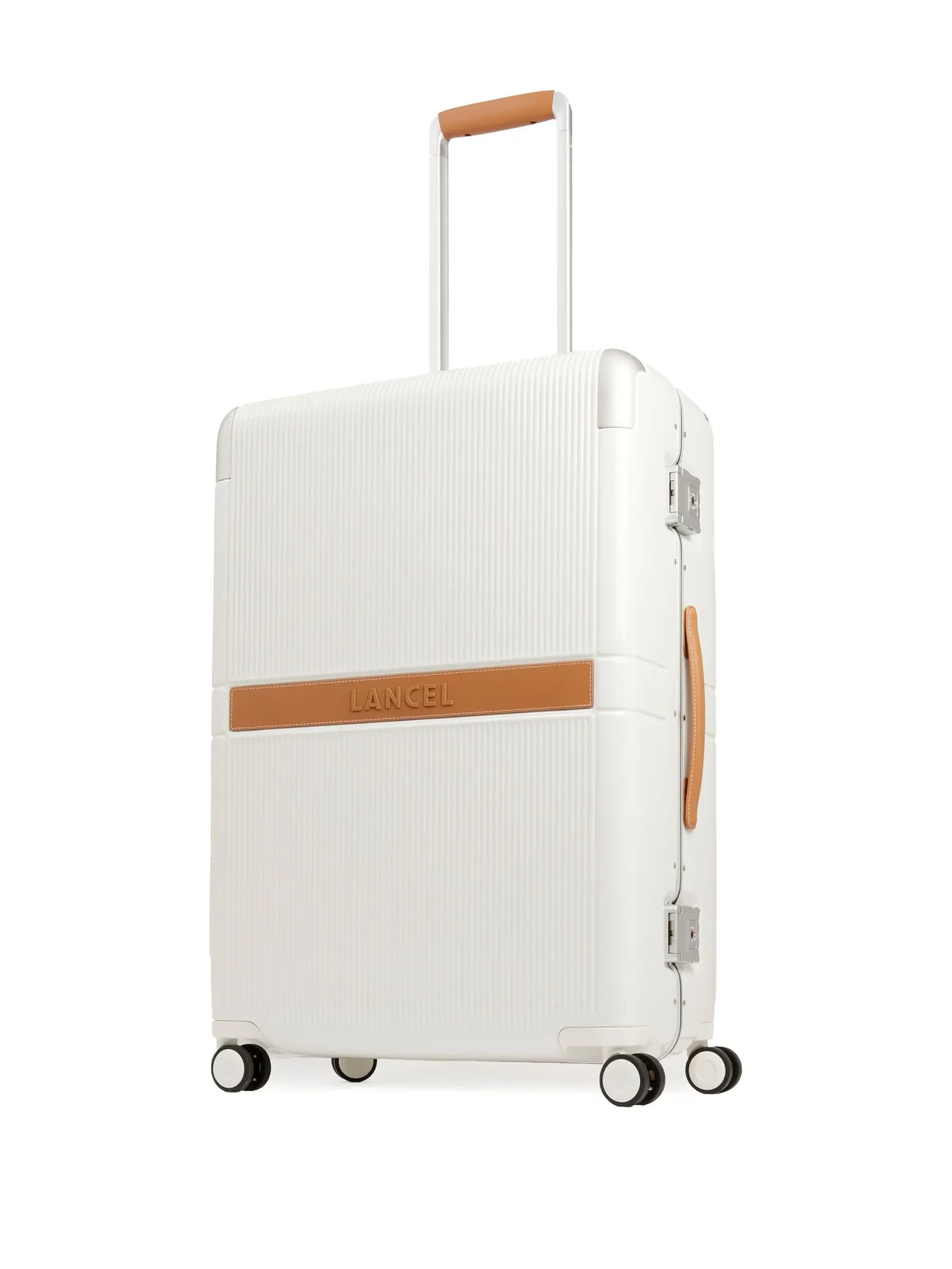 Lancel Empreinte leather-trimmed suitcase