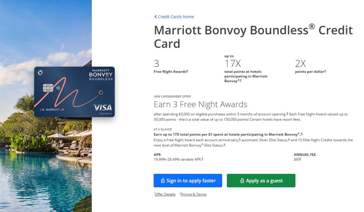 Marriot Bonvoy Boundless Credit Card