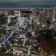 View to the Japanese city visited in fall