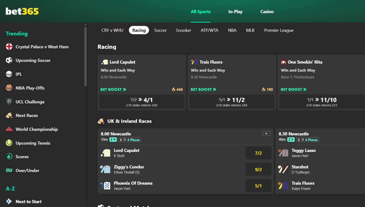 Top Racebooks UK - bet365