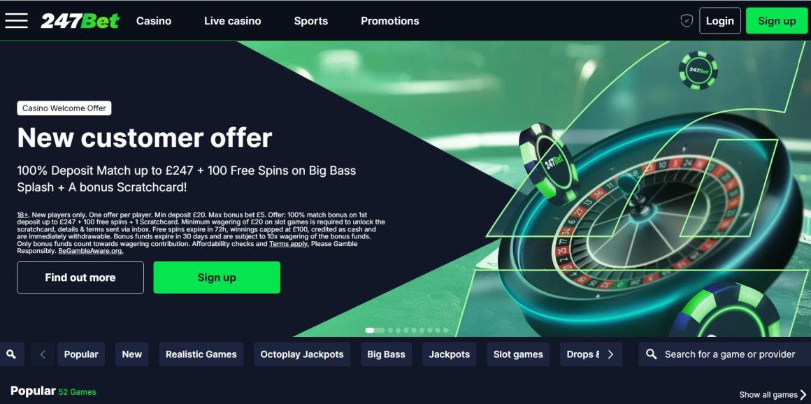 247bet casino UK offer