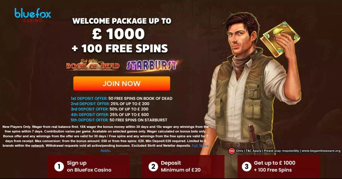 bluefox online UK casino site with offer