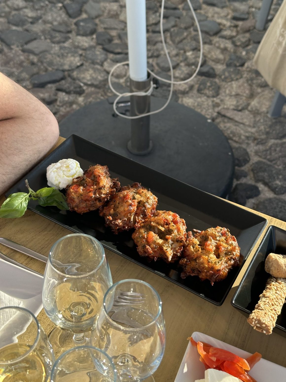 food for wine in santorini
