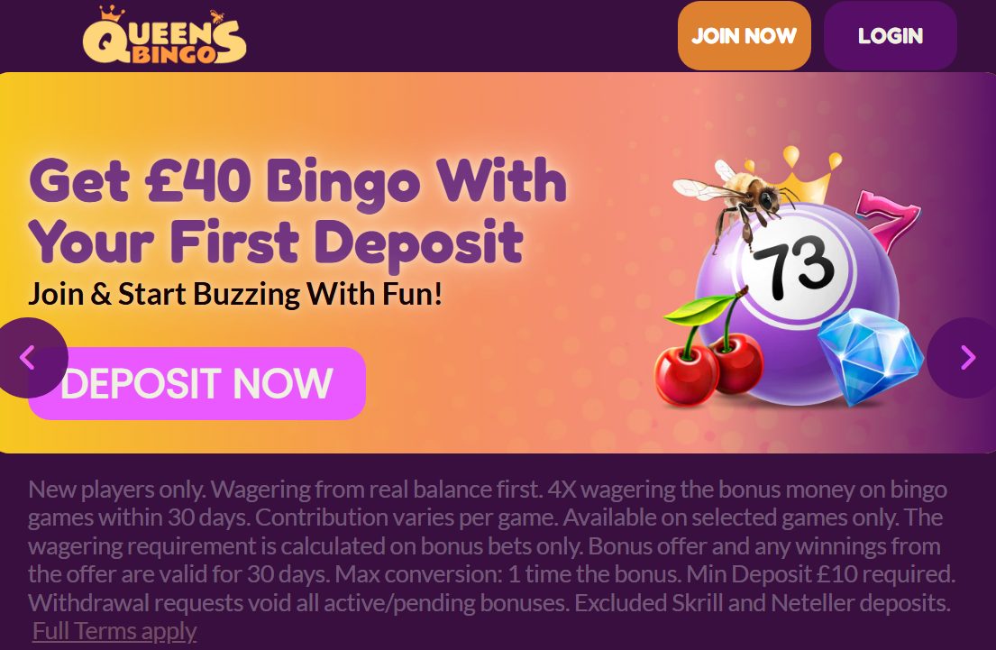 Best new UK Bingo Sites Queen's Bingo