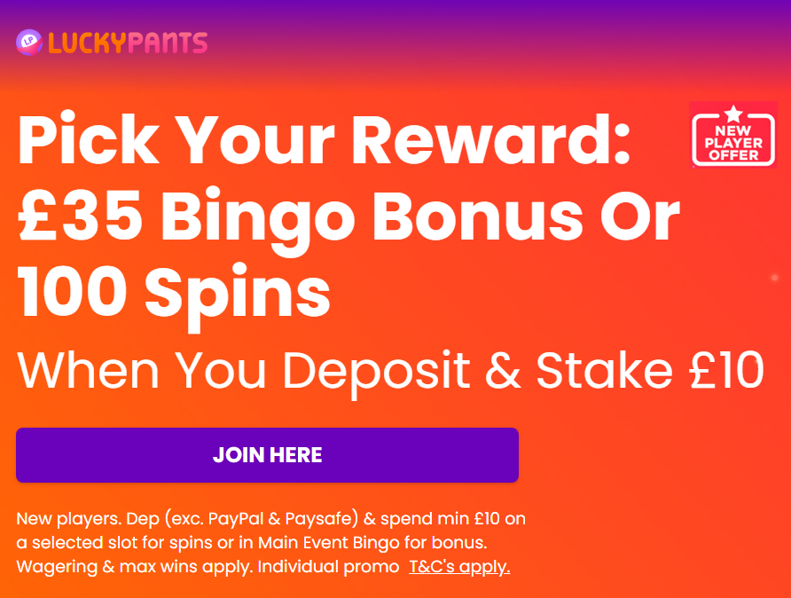 Lucky Pants Bingo Bonus UK