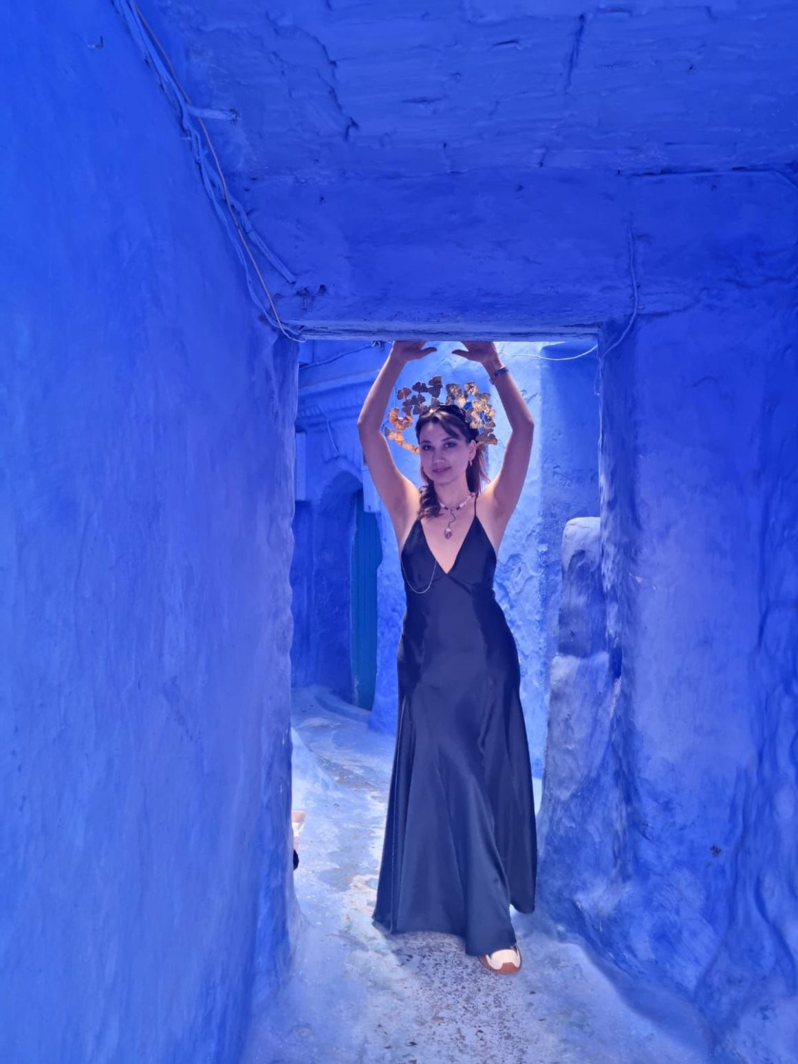 A girl in blue in Chefchaouen