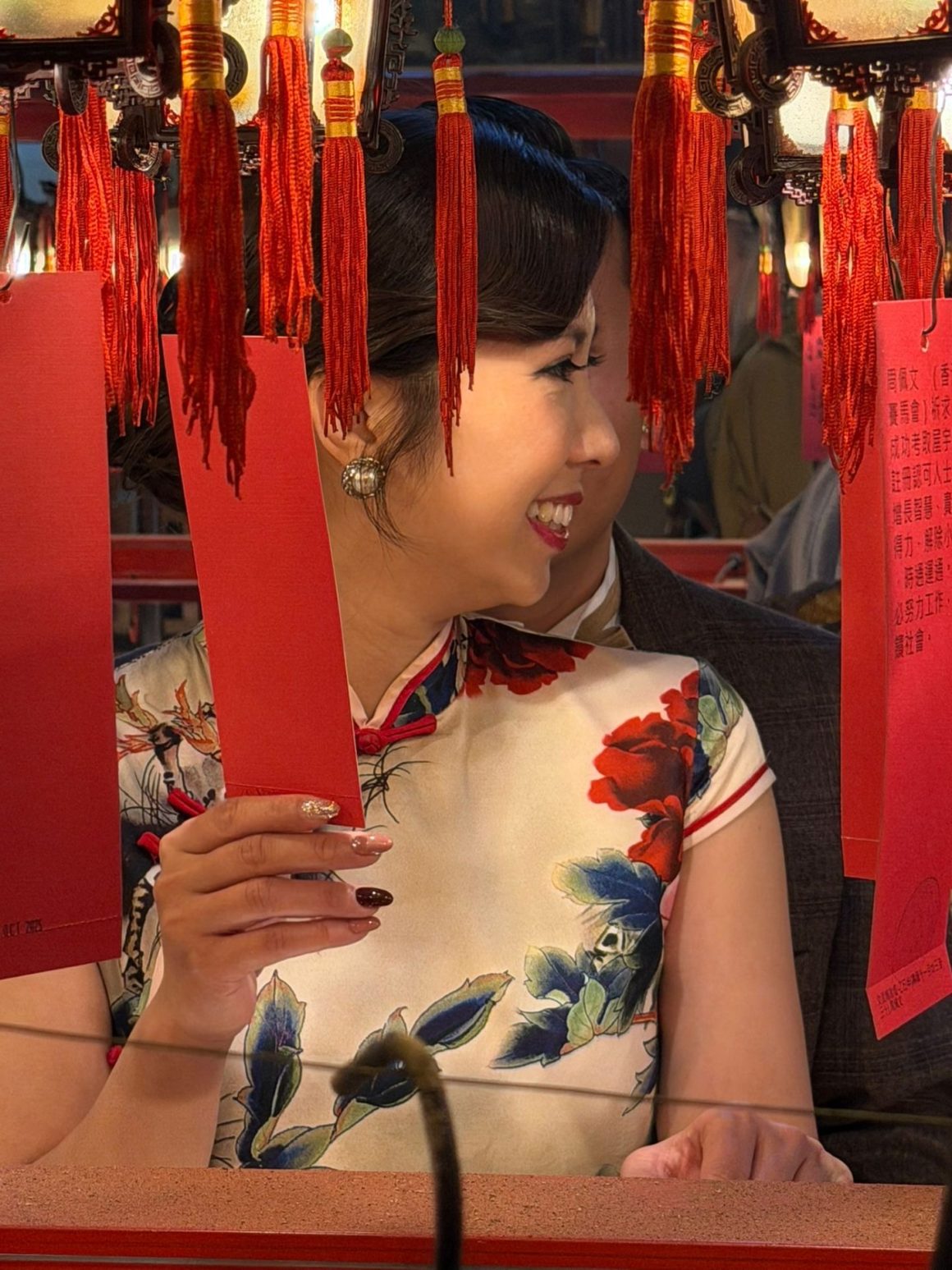 A girl on the street in Hong Kong