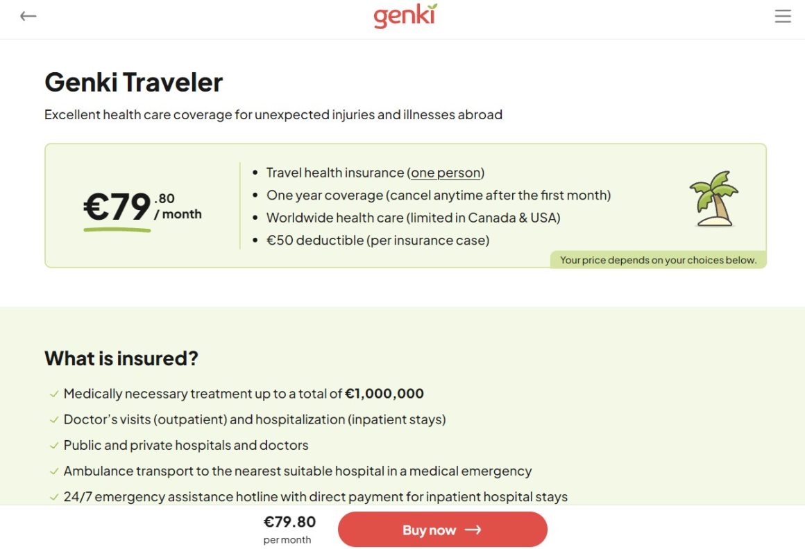 Genki insurance cost example