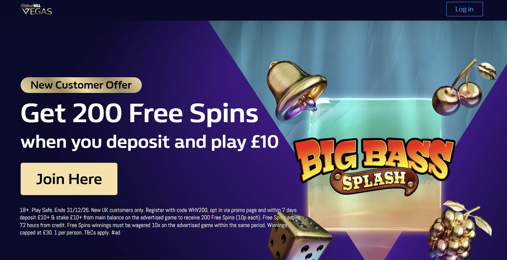 Código promocional de William Hill Casino