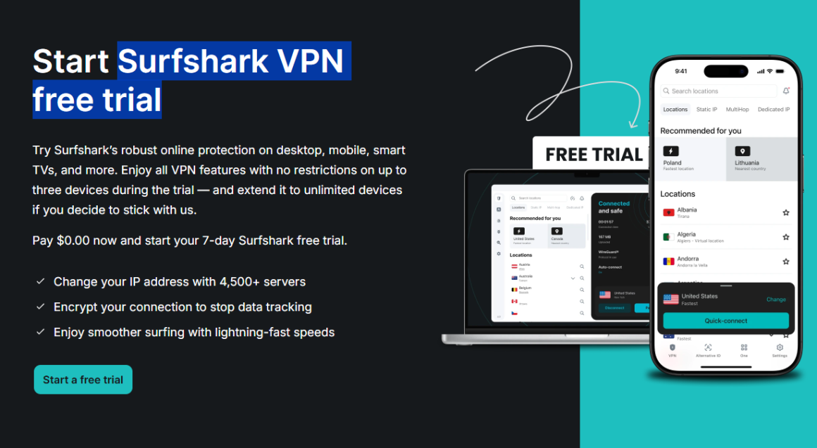 Surfshark vpn free trial