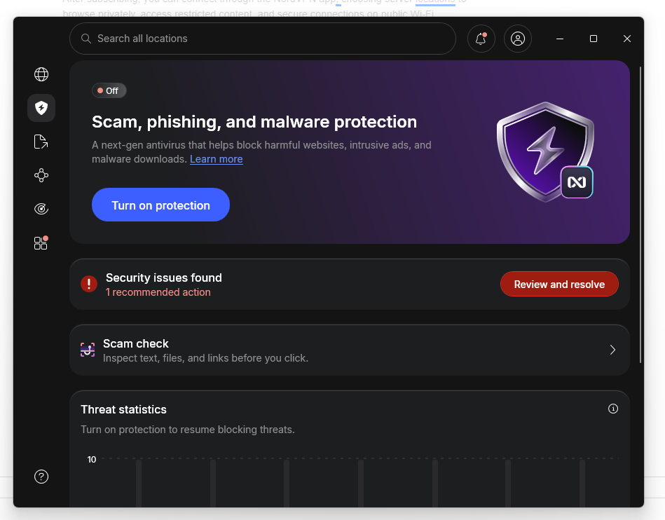 nord vpn turn off protection in google chrome