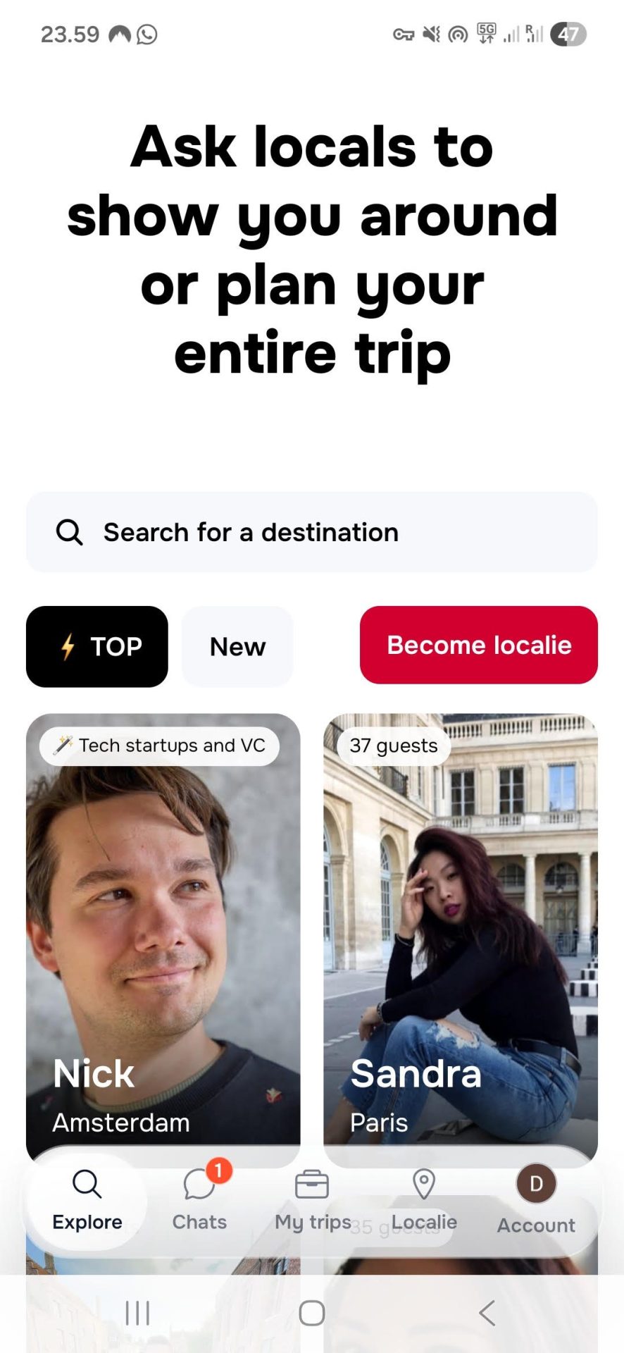 app that connects tourists and locals for walking tours - localie