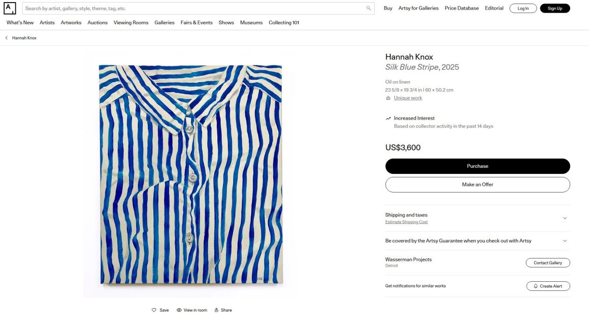 Another place to buy modern art and objects by real artists around the world online that we like is Artsy.