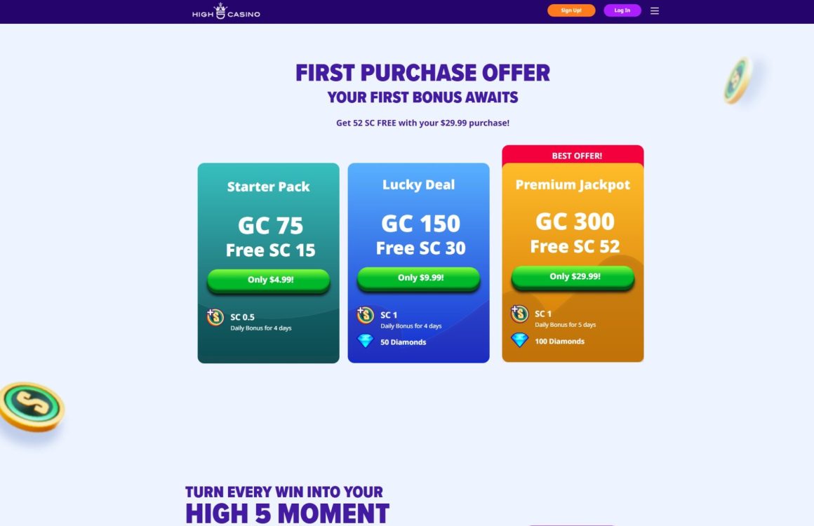 High 5 Casino First Purchase Bonus Code