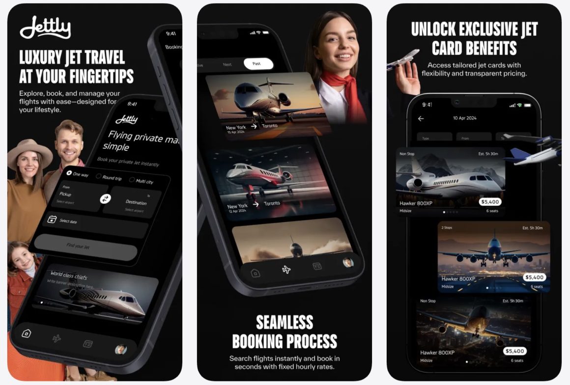Jettly Private Jet Charter iOS app