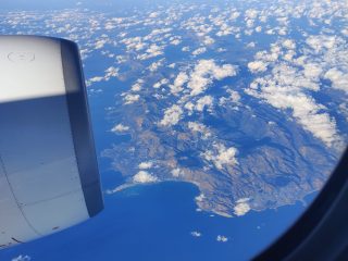 flying over mountains with Miles and More Points Lufthansa review