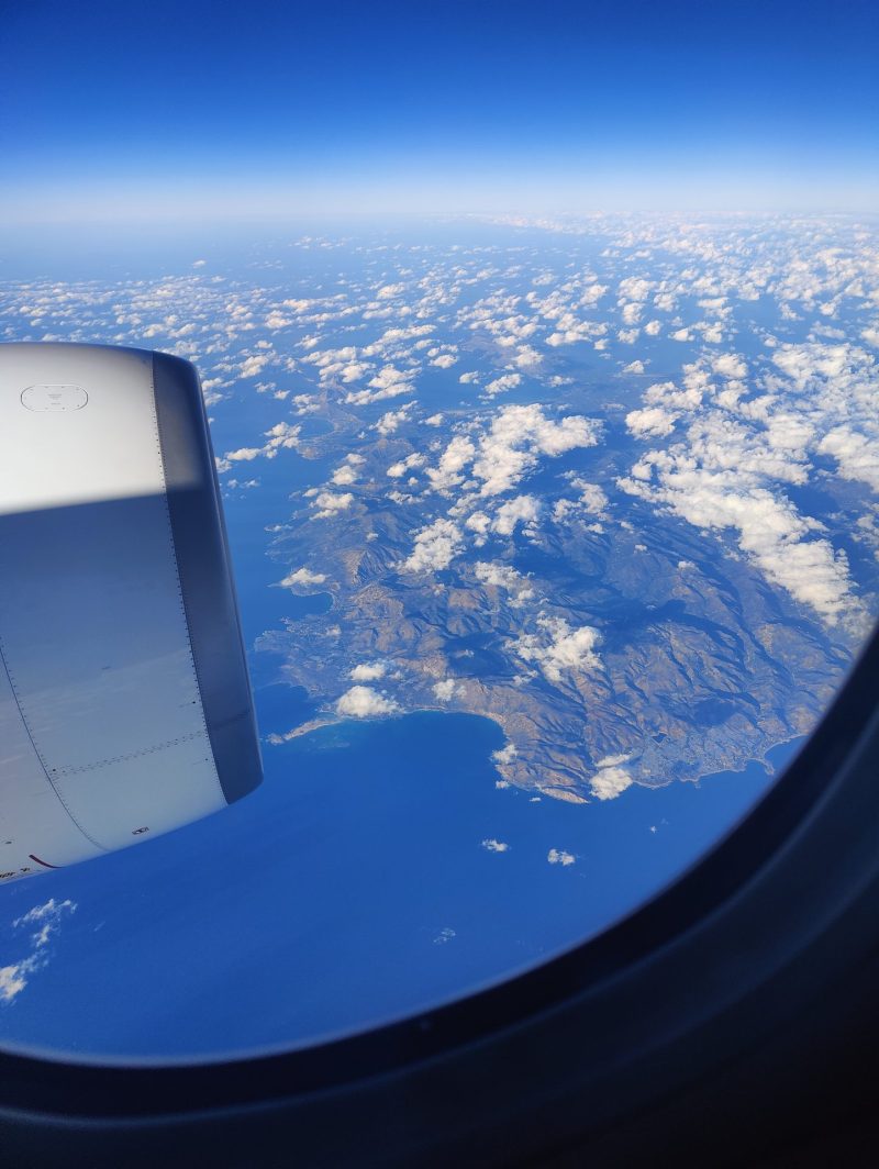 flying over mountains with Miles and More Points Lufthansa review