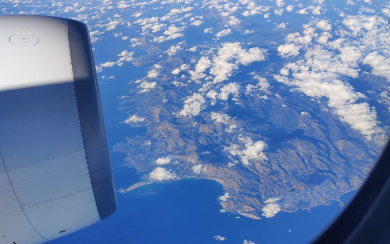flying over mountains with Miles and More Points Lufthansa review