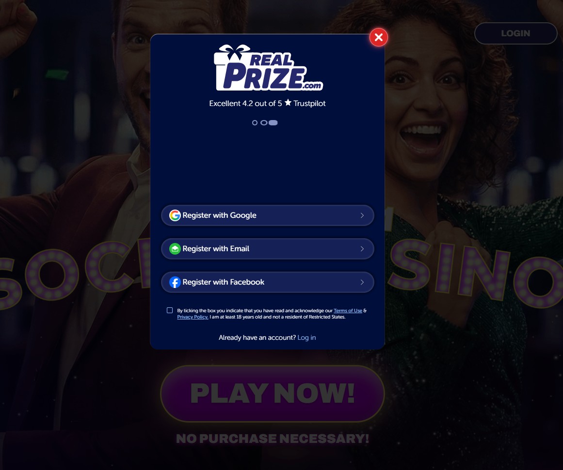 Real Prize Casino Sign up