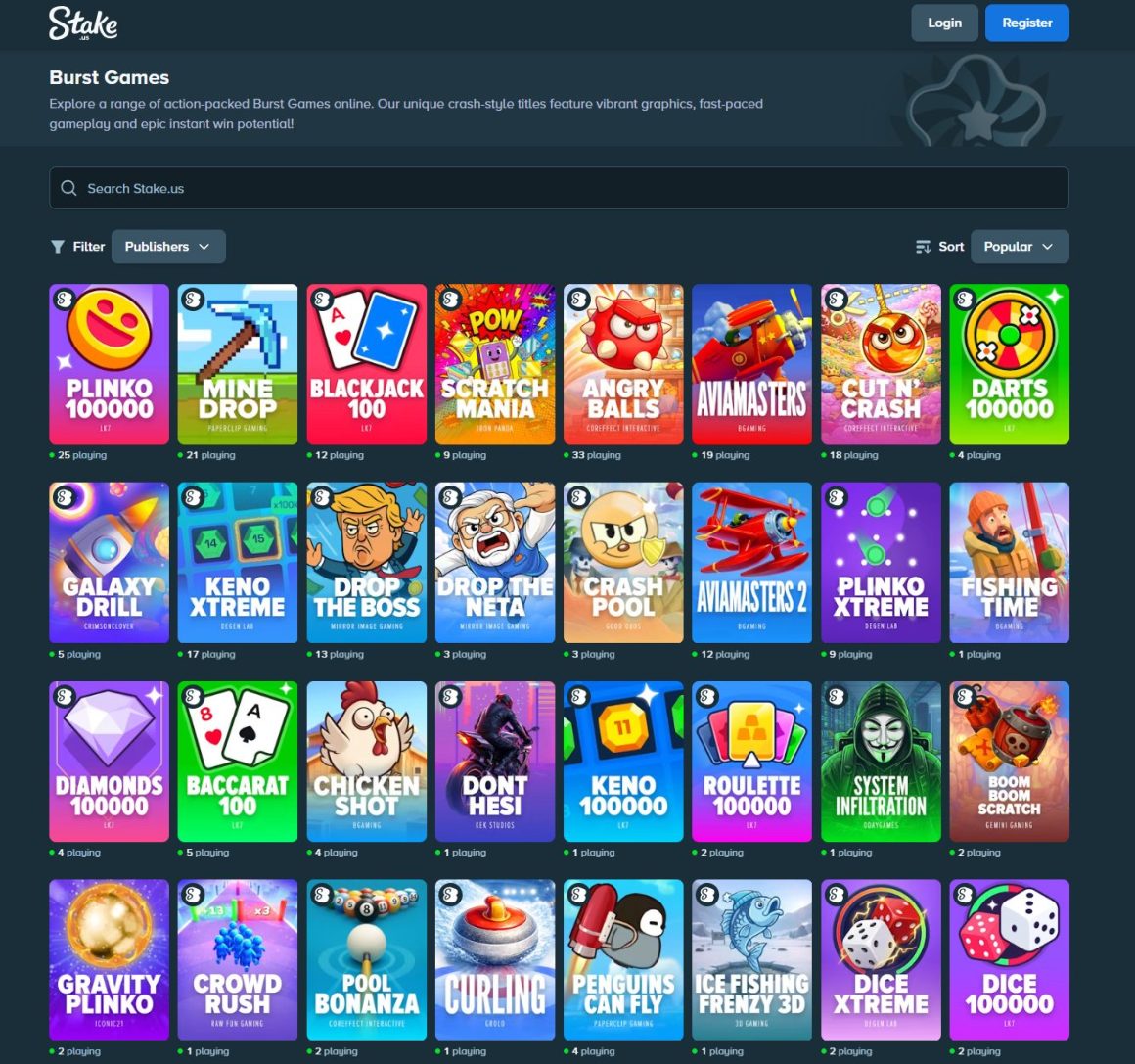Stake Casino burst/crash games