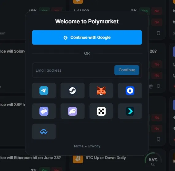 Polymarket sign up promo code