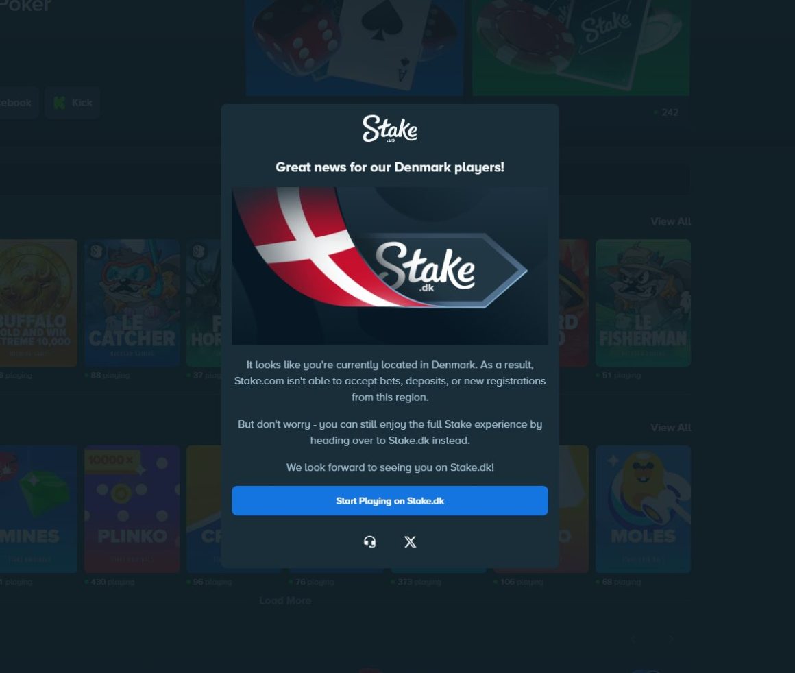 Stake.dk is not Stake.us.But the US site redirects to DK.