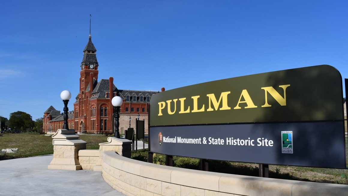 Pullman red-brick rowhouses