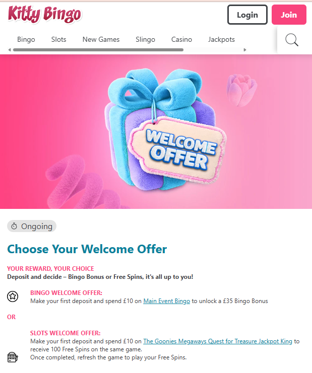 Kitty Bingo New Customer Bonus