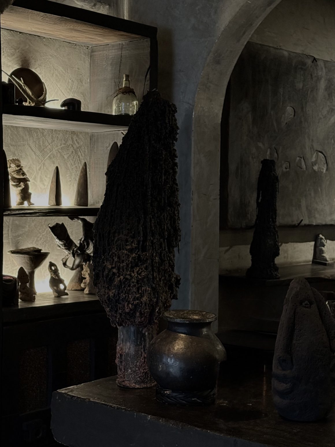 Artisan-made objects and sculptural decor inside Canopia in Mexico City