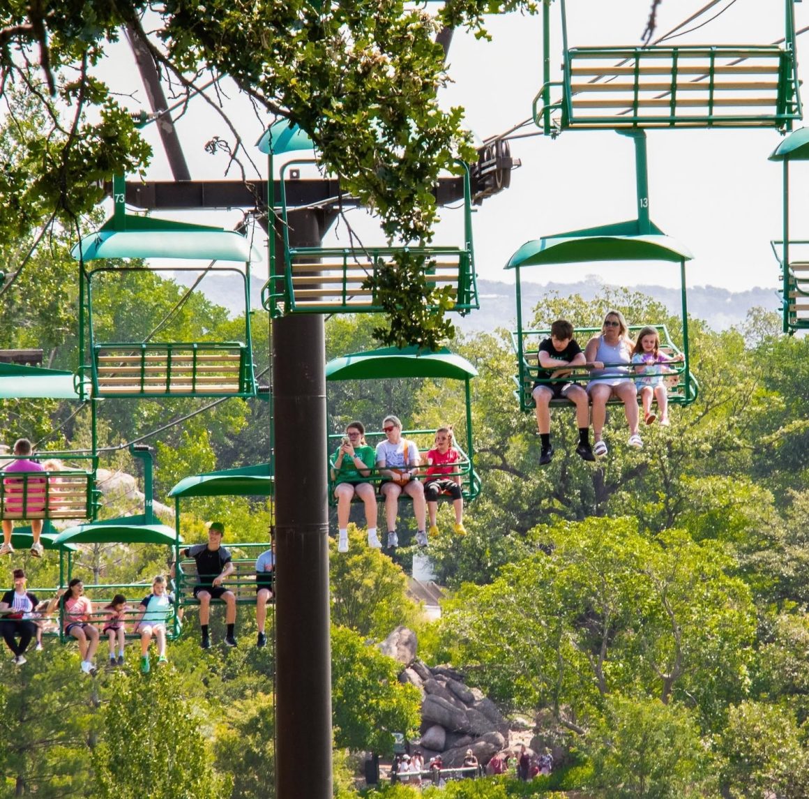 People on Skyfari in Omaha Zoo