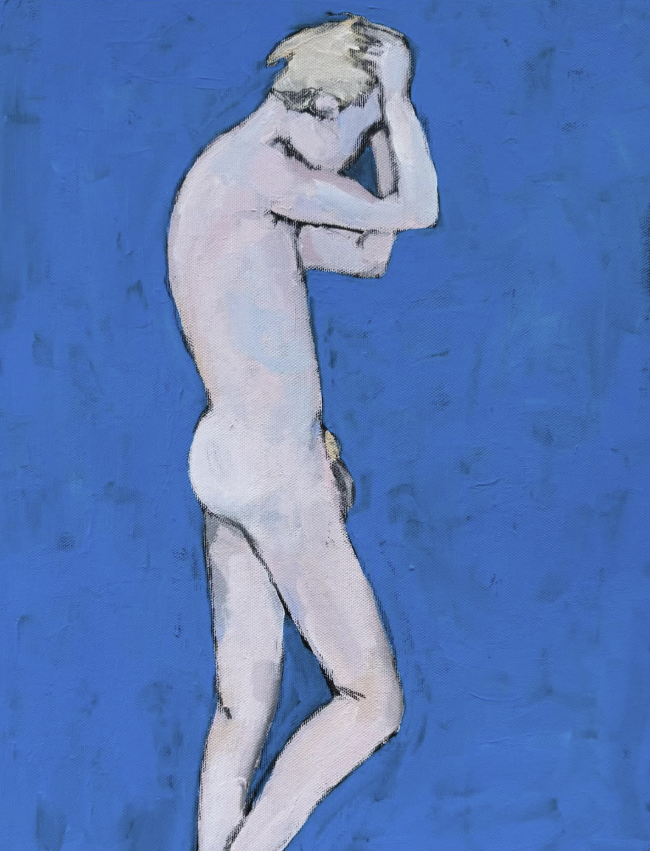 naked boy painting