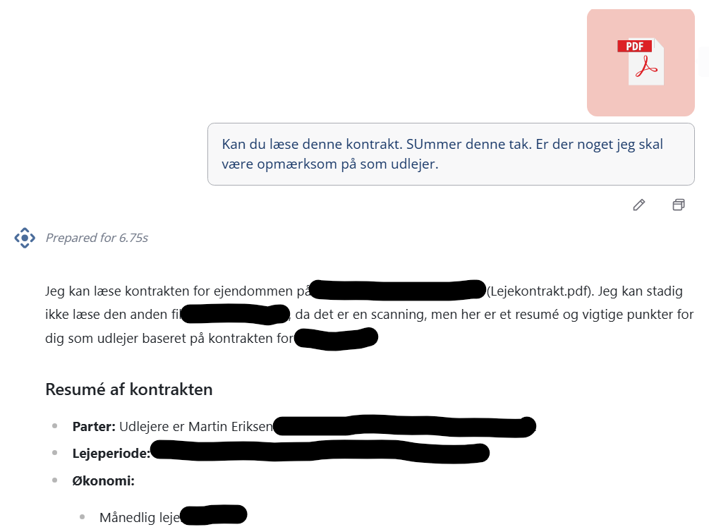 Chat.dk anmeldelse af dokument deling og læsning med summering