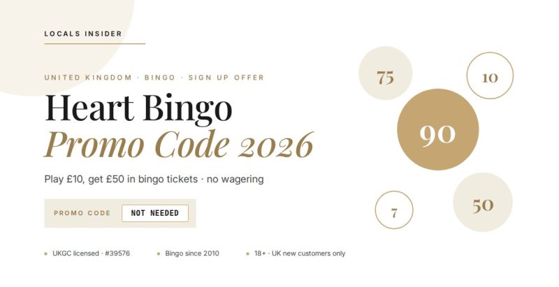 Heart Bingo Sign up Bonus and Promo Code