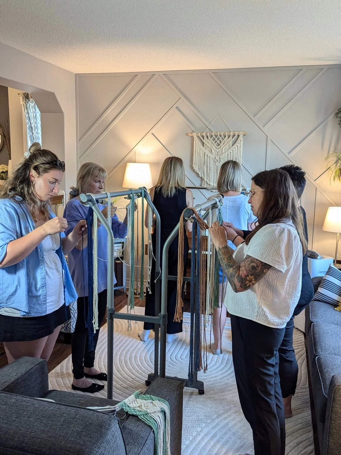 Macrame workshop at Dots & Lines Calgary