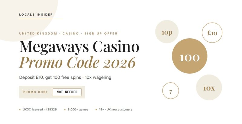 Megaways casino sign up offer and promo code for UK