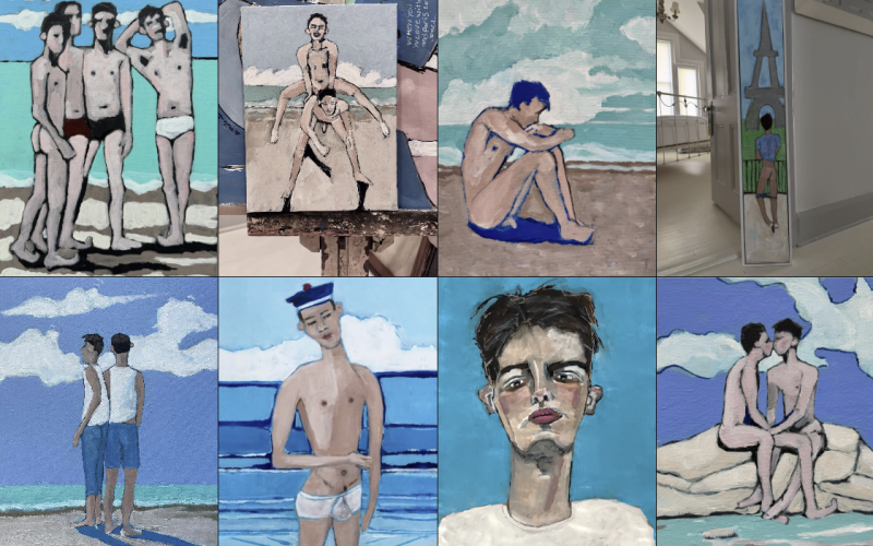 Naked nude male art and paintings by Stabbert