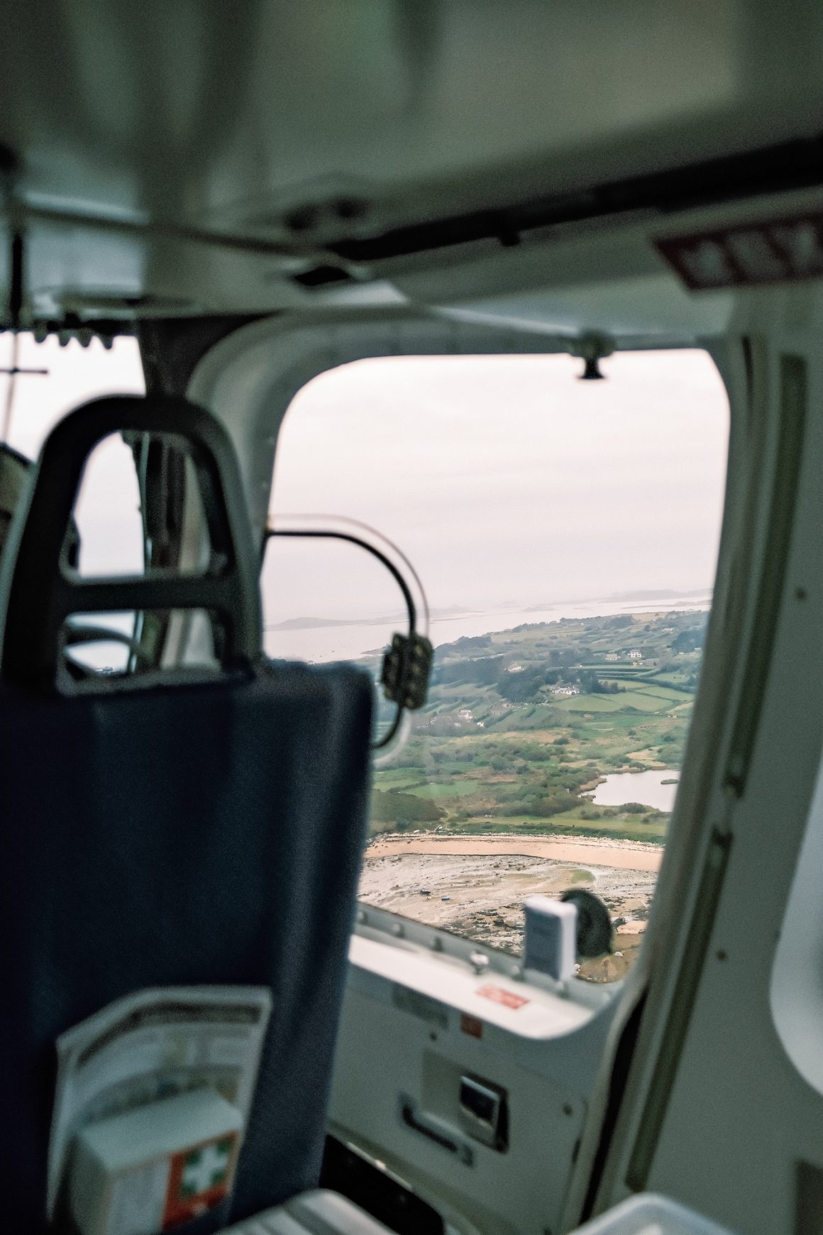 A view of the island from a helicopter