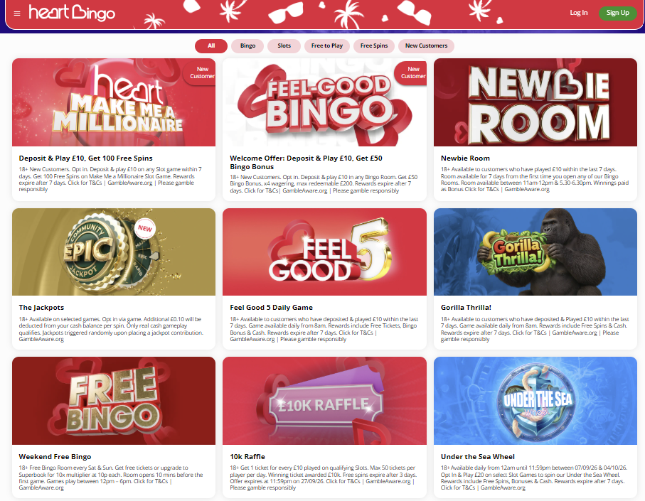 All Heart Bingo Promotions and Bonuses