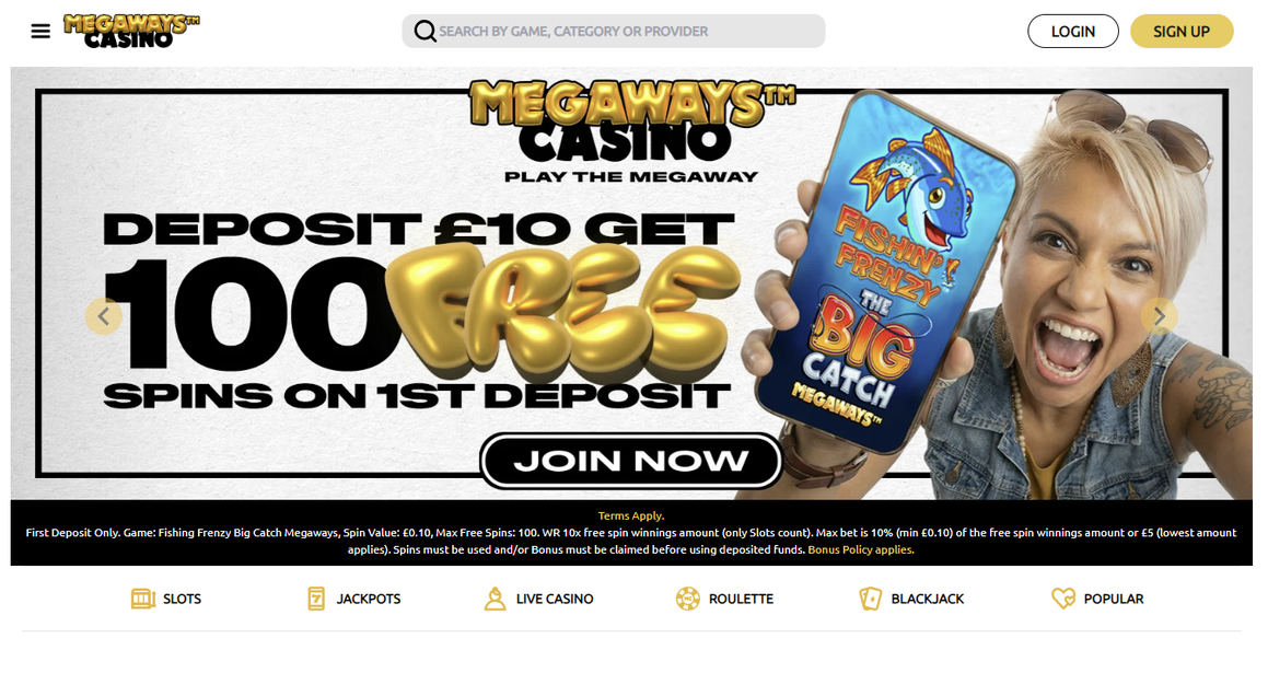 Megaways casino sign up bonus and offer code