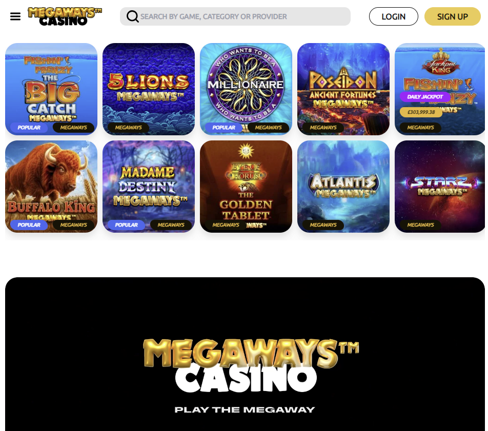 the best megaways slots at Megaways Casino UK